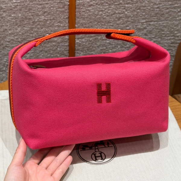 【エルメス HERMES】ブリッド ア ブラック GM Hパヴィヨン ナチュラル ハイビスカス色 シルバー金具 (100％マシン)